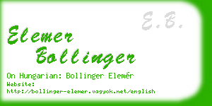 elemer bollinger business card
