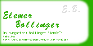 elemer bollinger business card